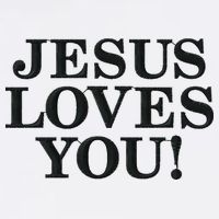 Jesus Loves You Christian Hope Faith Charity Black Embroidered Embroidered Tank Top