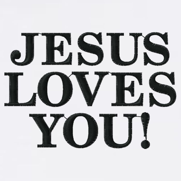 Jesus Loves You Christian Hope Faith Charity Black Embroidered Embroidered Tank Top