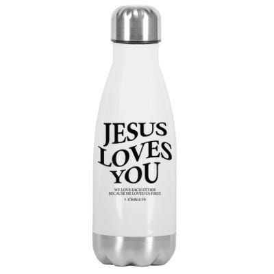 Jesus Loves You We Love Each Other Stainless Steel Insulated Water Bottle