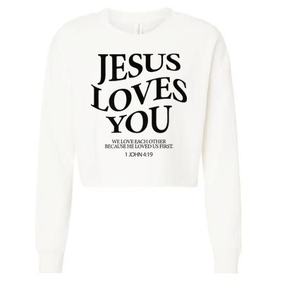 Jesus Loves You We Love Each Other Cropped Pullover Crew