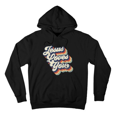 Jesus Loves You Retro Vintage Style Hoodie