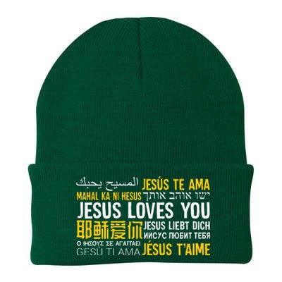 Jesus Loves You In Many Languages Christian Evangelism Knit Cap Winter Beanie