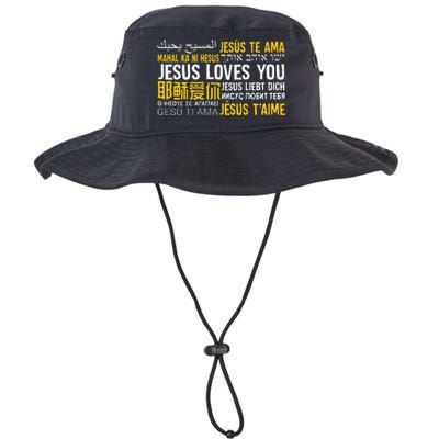 Jesus Loves You In Many Languages Christian Evangelism Legacy Cool Fit Booney Bucket Hat