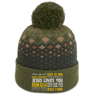 Jesus Loves You In Many Languages Christian Evangelism The Baniff Cuffed Pom Beanie