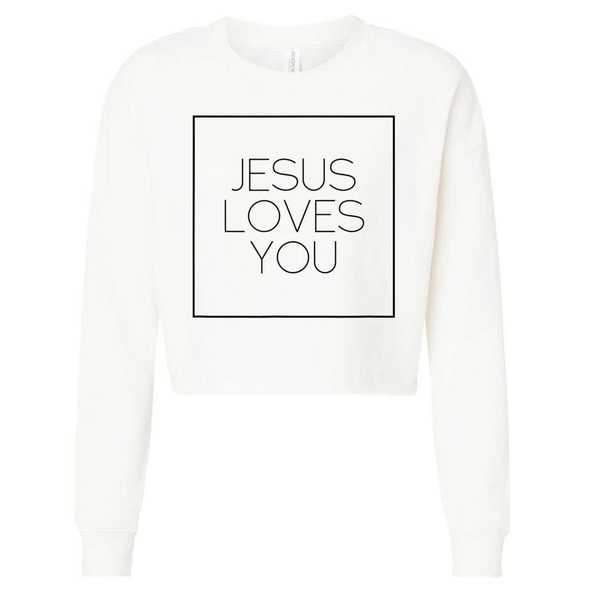 Jesus Loves You Cropped Pullover Crew