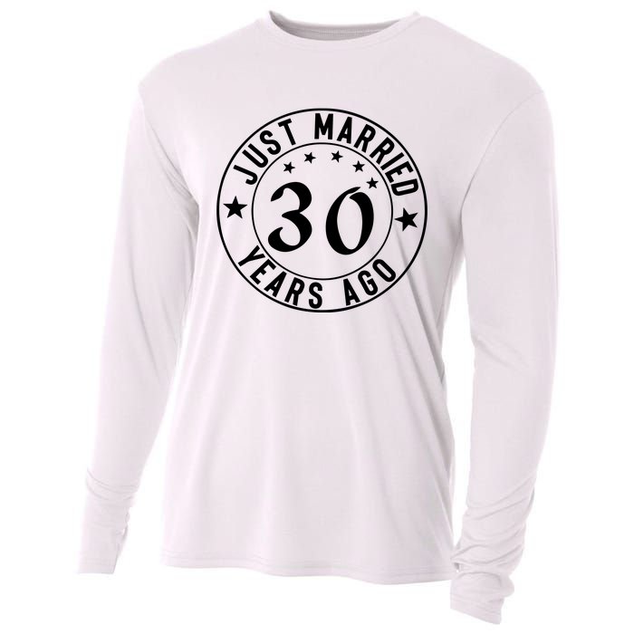 Just Married 30 Years Ago Happy Anniversary Cooling Performance Long Sleeve Crew