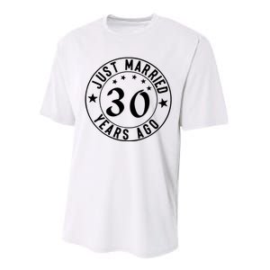 Just Married 30 Years Ago Happy Anniversary Performance Sprint T-Shirt