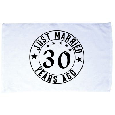 Just Married 30 Years Ago Happy Anniversary Microfiber Hand Towel