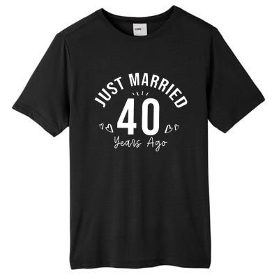 Just Married 40 Years Ago Husband And Wife Tall Fusion ChromaSoft Performance T-Shirt