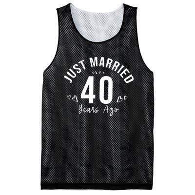 Just Married 40 Years Ago Husband And Wife Mesh Reversible Basketball Jersey Tank