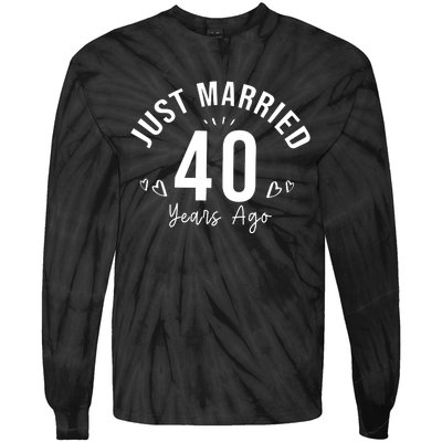 Just Married 40 Years Ago Husband And Wife Tie-Dye Long Sleeve Shirt