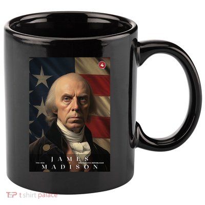 James Madison 4th President Of The United States Portrait 11oz C Handle Ceramic Mug