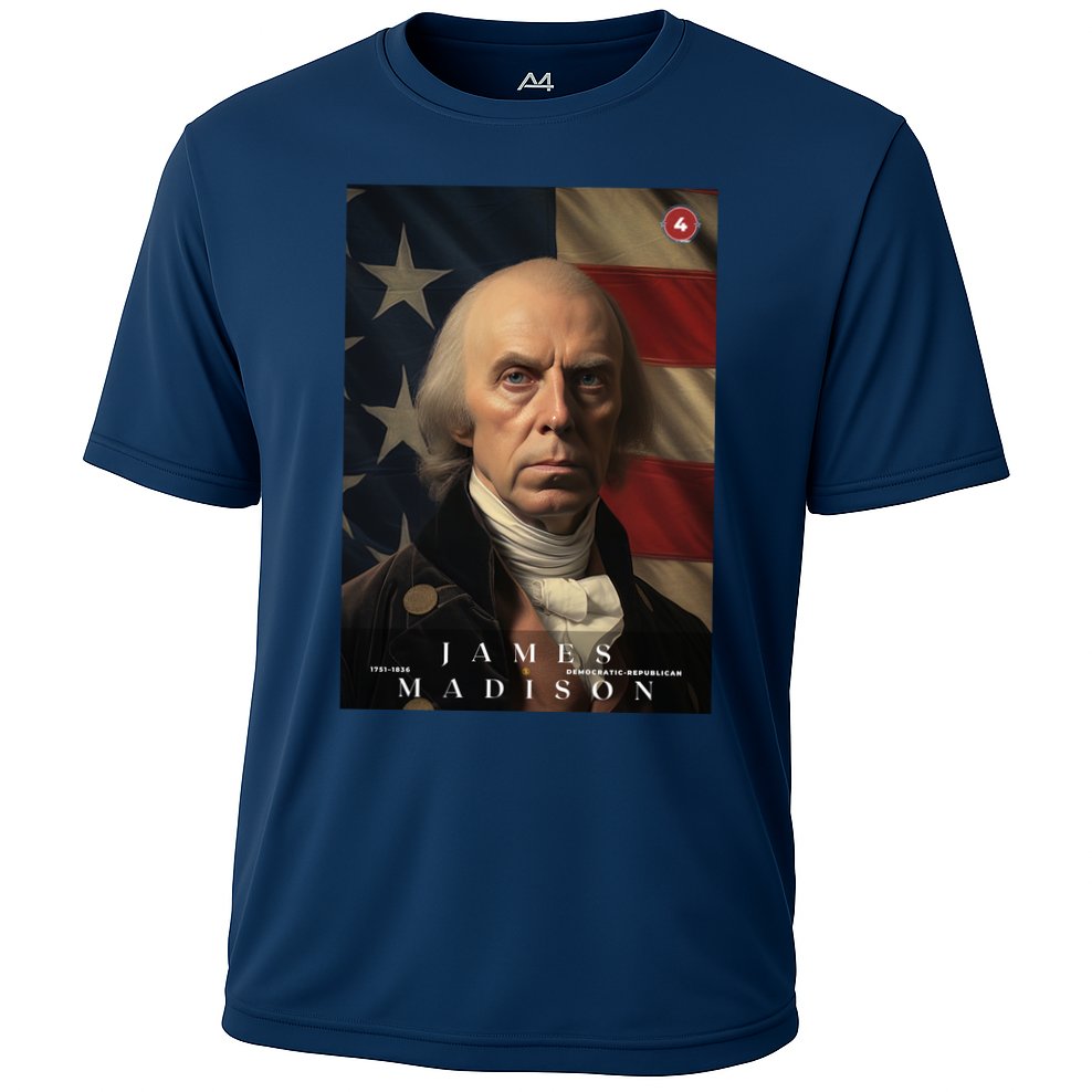 James Madison 4th President Of The United States Portrait Cooling Performance Crew T-Shirt