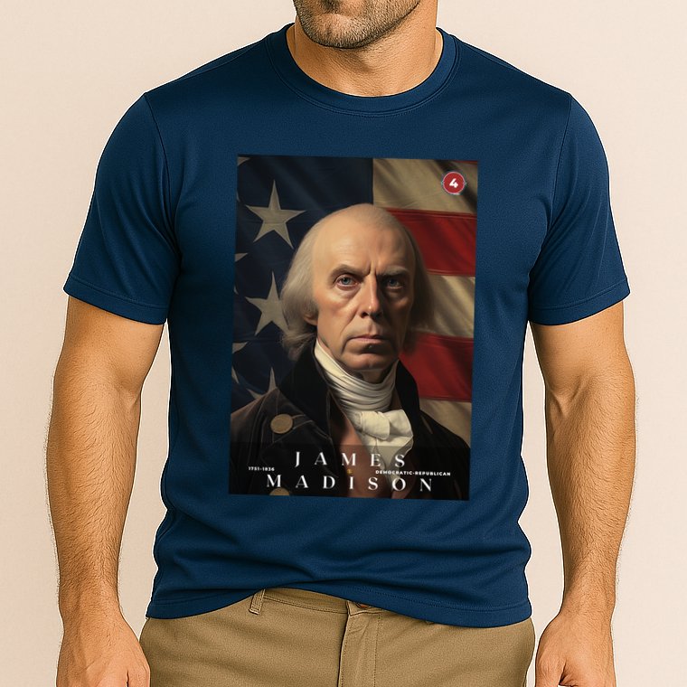 James Madison 4th President Of The United States Portrait Cooling Performance Crew T-Shirt