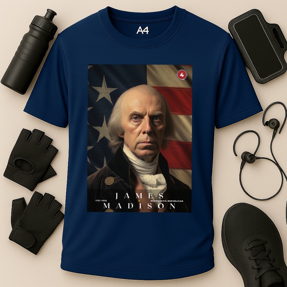James Madison 4th President Of The United States Portrait Cooling Performance Crew T-Shirt