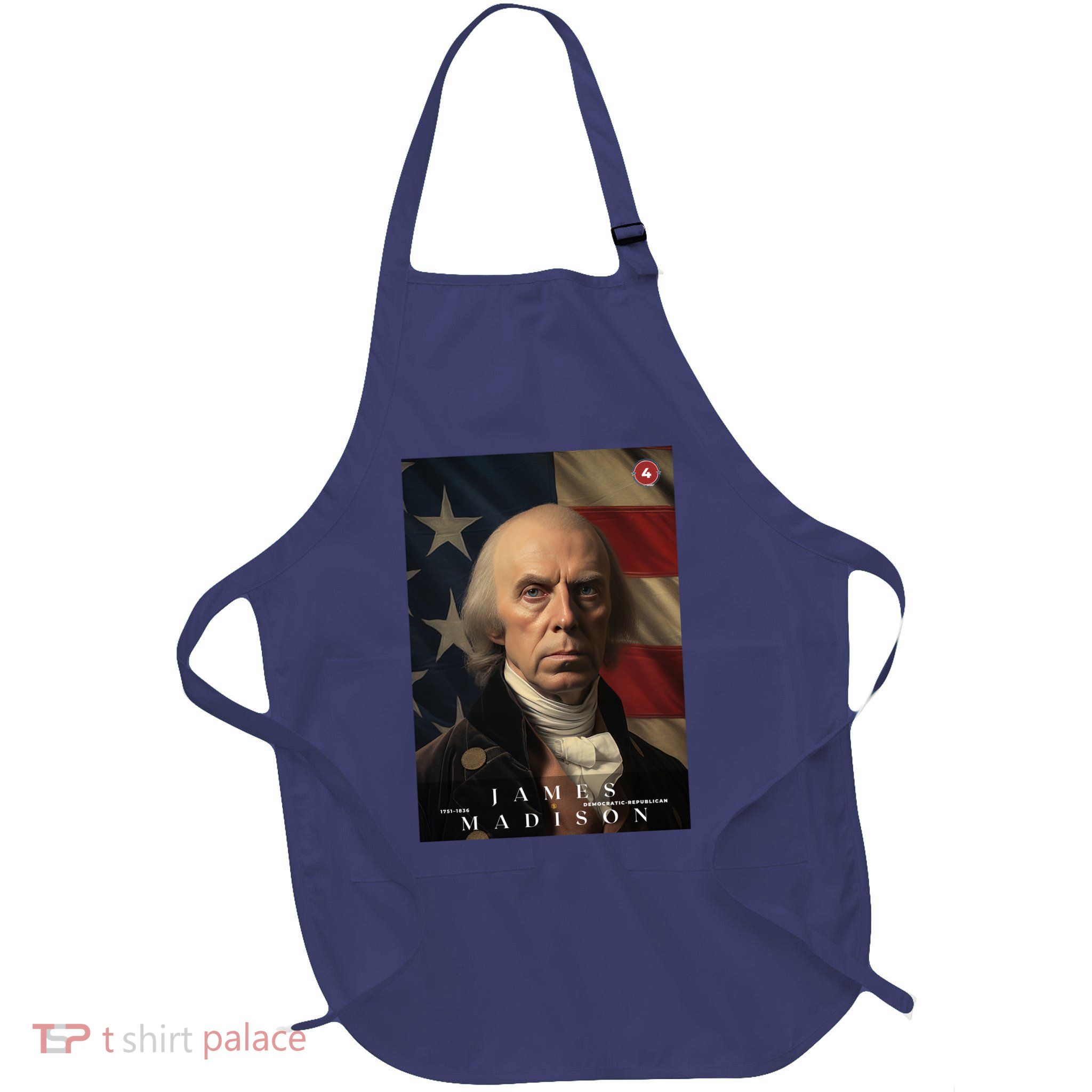 James Madison 4th President Of The United States Portrait Full-Length Apron With Pockets