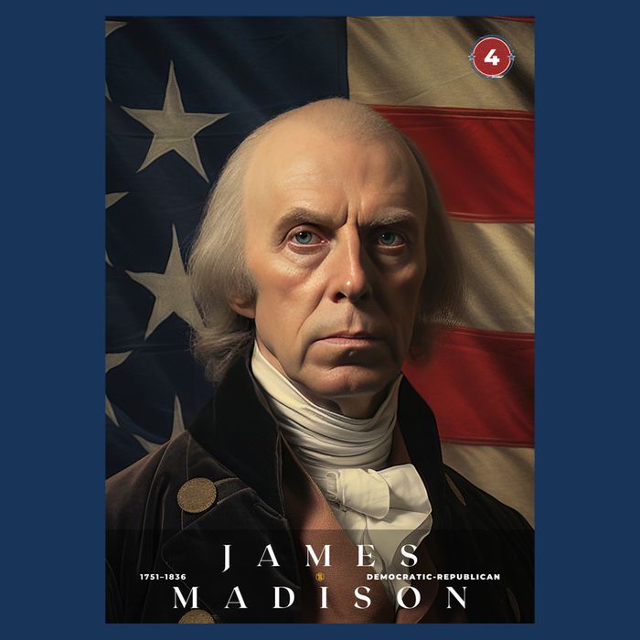 James Madison 4th President Of The United States Portrait Apron