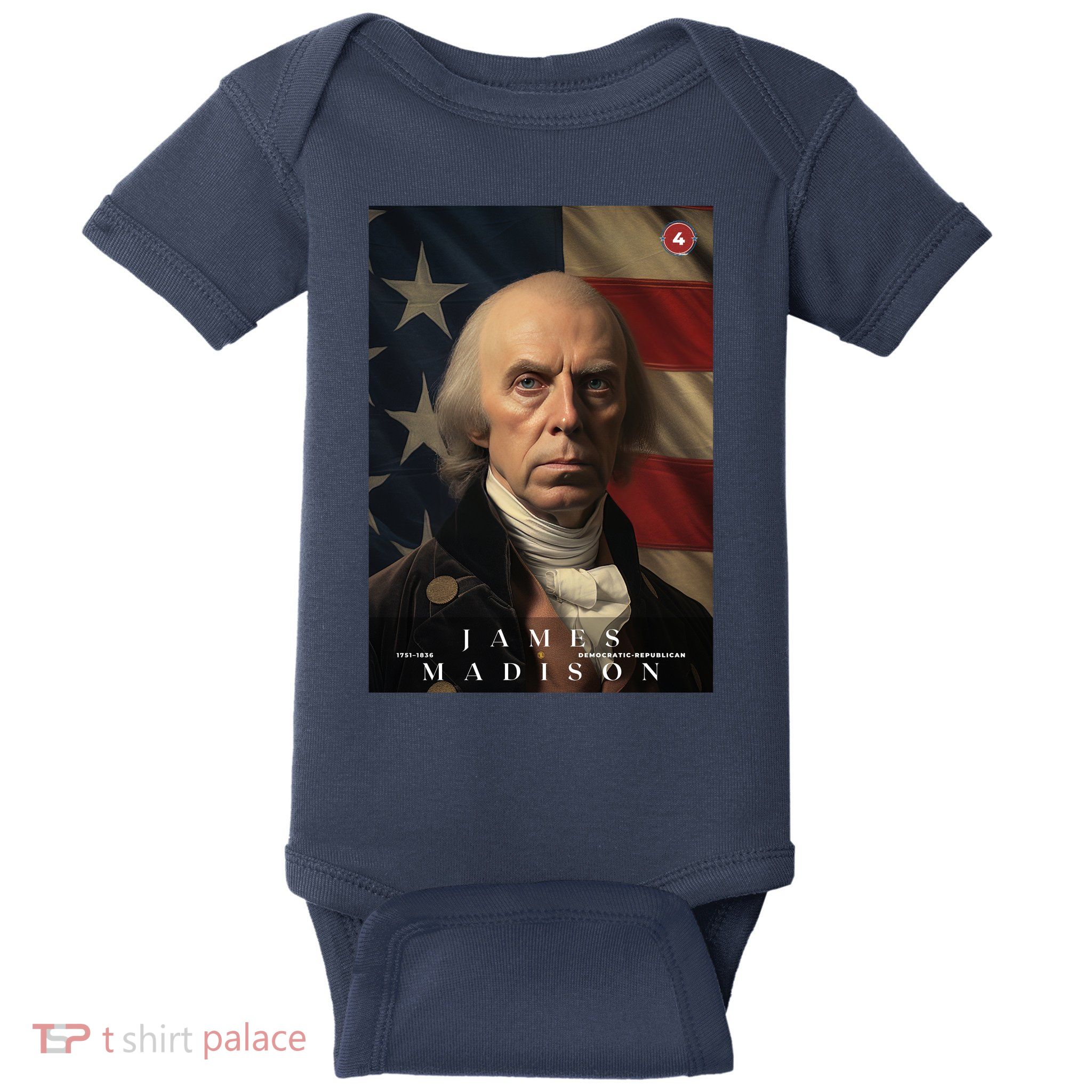 James Madison 4th President Of The United States Portrait Baby Bodysuit