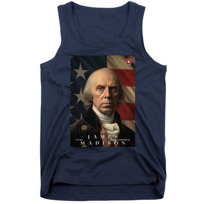 James Madison 4th President Of The United States Portrait Tank Top