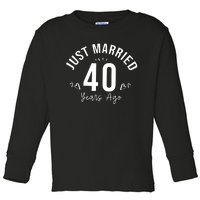 Just Married 40 Years Ago Husband And Wife Toddler Long Sleeve Shirt