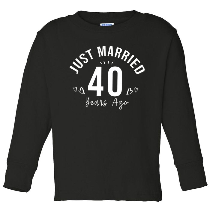 Just Married 40 Years Ago Husband And Wife Toddler Long Sleeve Shirt