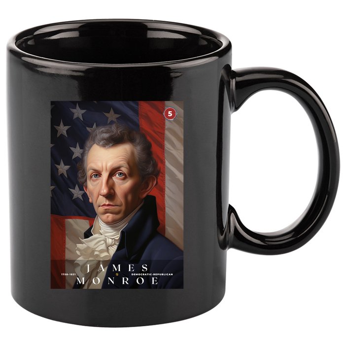 James Monroe 5th President Of The United States Portrait 11oz C Handle Ceramic Mug