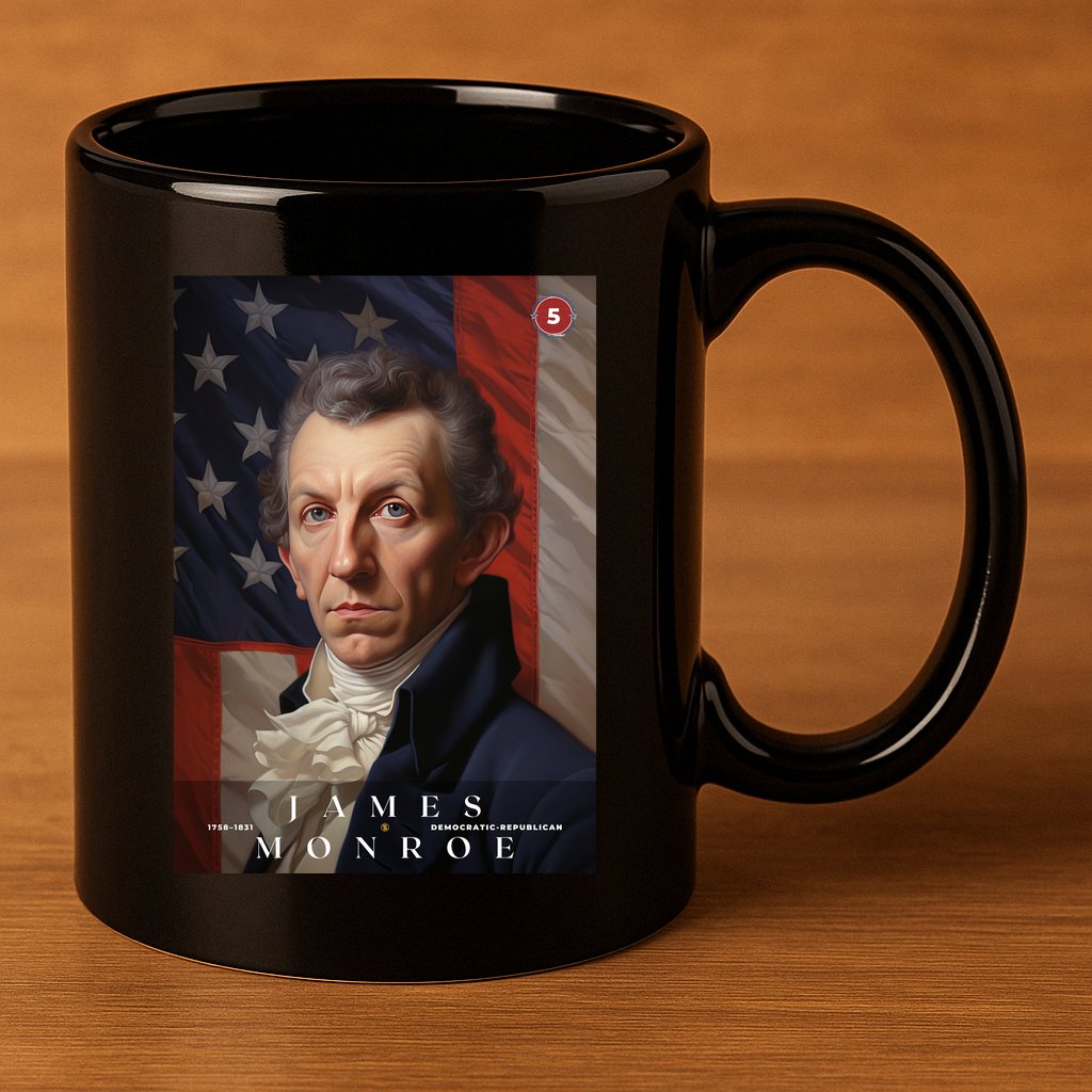 James Monroe 5th President Of The United States Portrait 11oz C Handle Ceramic Mug