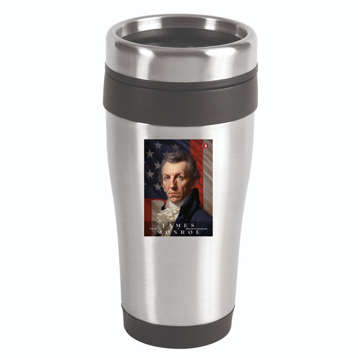 James Monroe 5th President Of The United States Portrait 16oz Travel Tumbler