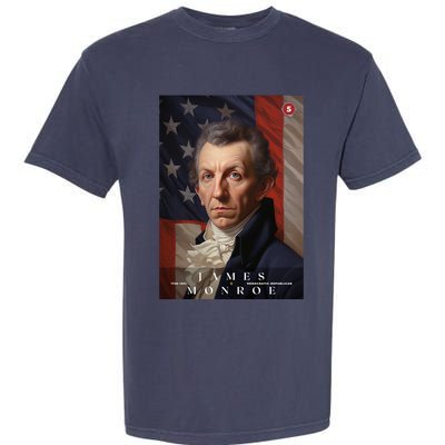 James Monroe 5th President Of The United States Portrait Garment-Dyed Heavyweight T-Shirt