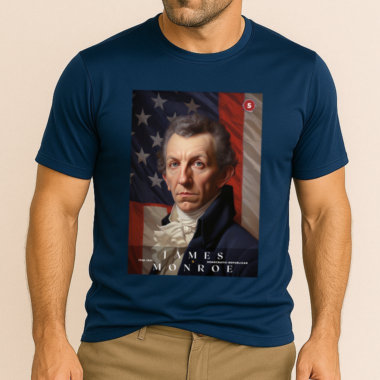 James Monroe 5th President Of The United States Portrait Cooling Performance Crew T-Shirt