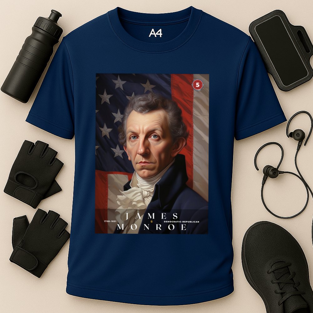 James Monroe 5th President Of The United States Portrait Cooling Performance Crew T-Shirt
