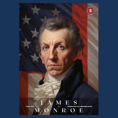 James Monroe 5th President Of The United States Portrait T-Shirt