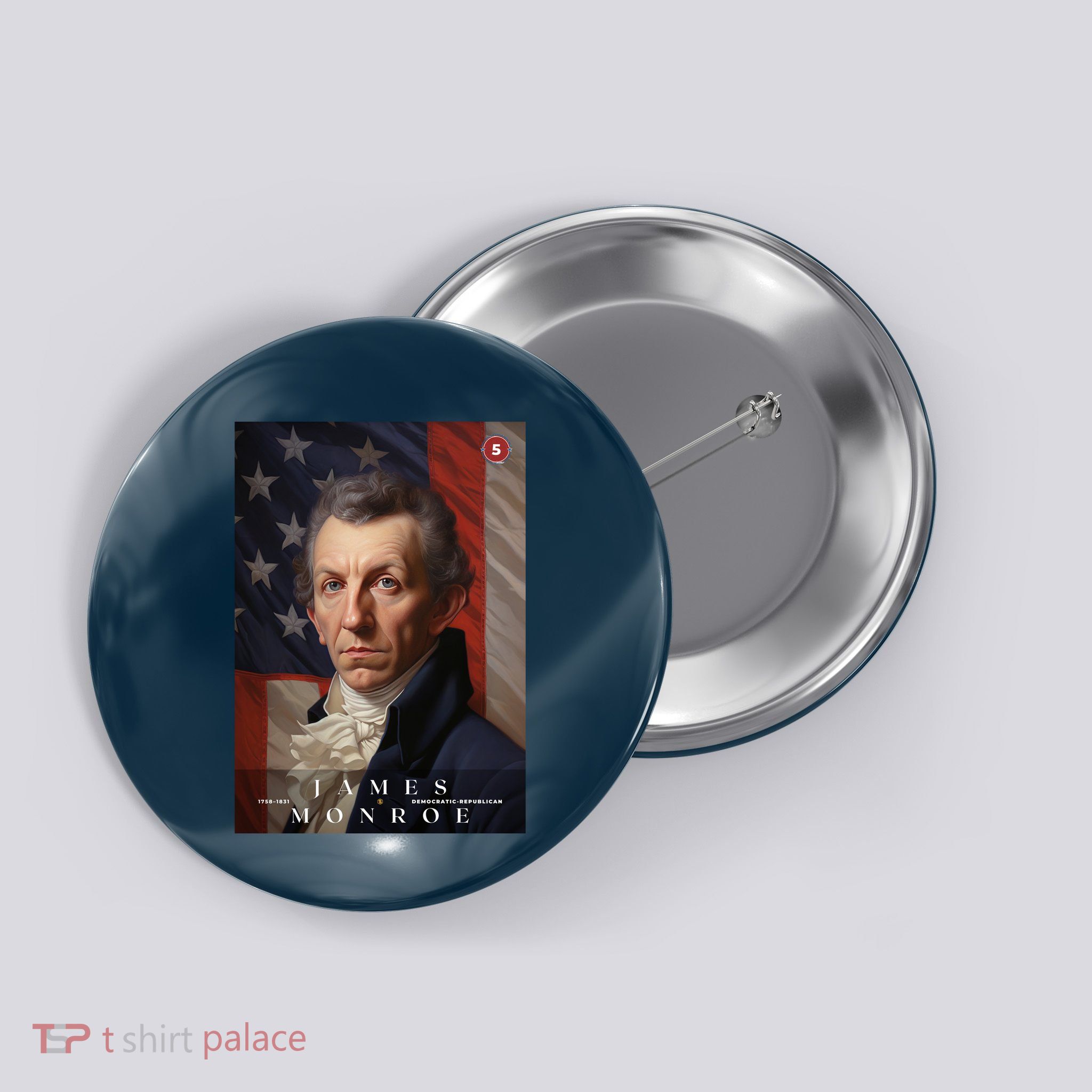 James Monroe 5th President Of The United States Portrait Button