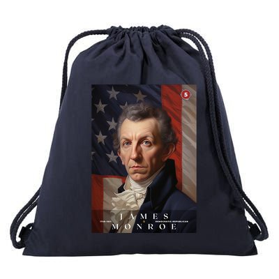 James Monroe 5th President Of The United States Portrait Drawstring Bag