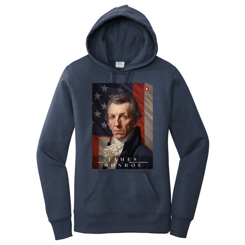 James Monroe 5th President Of The United States Portrait Women's Pullover Hoodie