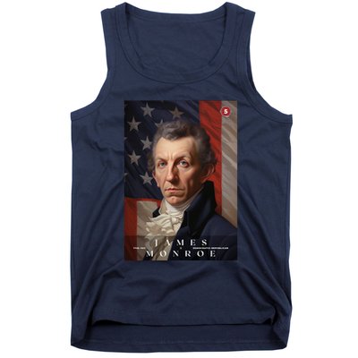 James Monroe 5th President Of The United States Portrait Tank Top