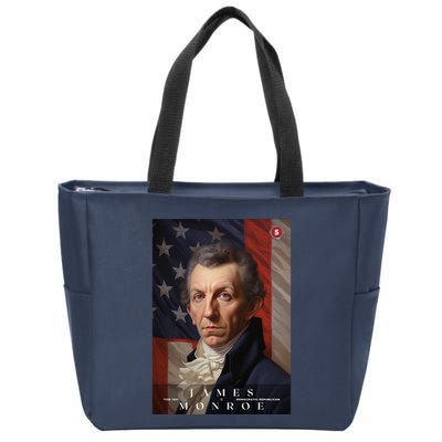 James Monroe 5th President Of The United States Portrait Zip Tote Bag