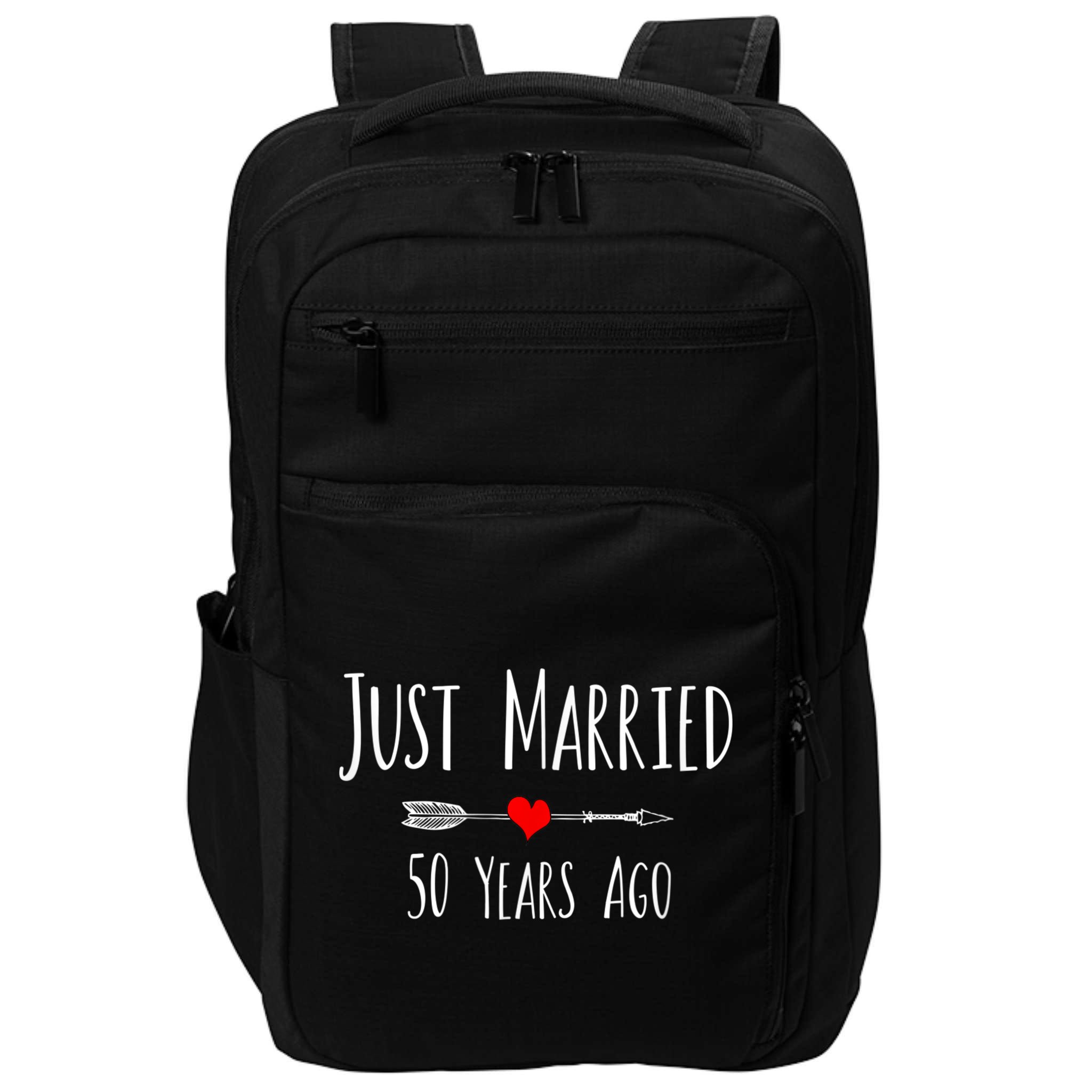 JUST MARRIED 50 YEARS AGO 50th Husband Wife Anniversary Gift Impact Tech Backpack