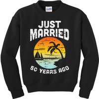 Just Married 50 Years Ago Anniversary Cruise Kids Sweatshirt