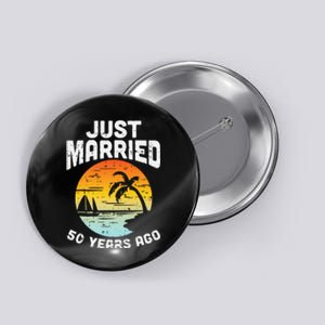 Just Married 50 Years Ago Anniversary Cruise Couple Gift Button