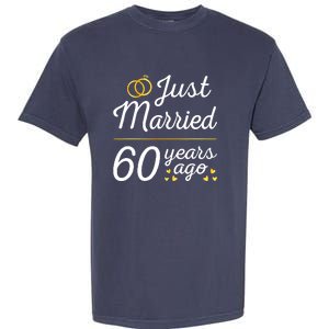 Just Married 60 Years Ago 60th Wedding Anniversary Matching Garment-Dyed Heavyweight T-Shirt