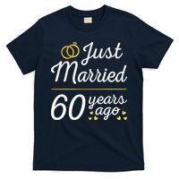Just Married 60 Years Ago 60th Wedding Anniversary Matching T-Shirt