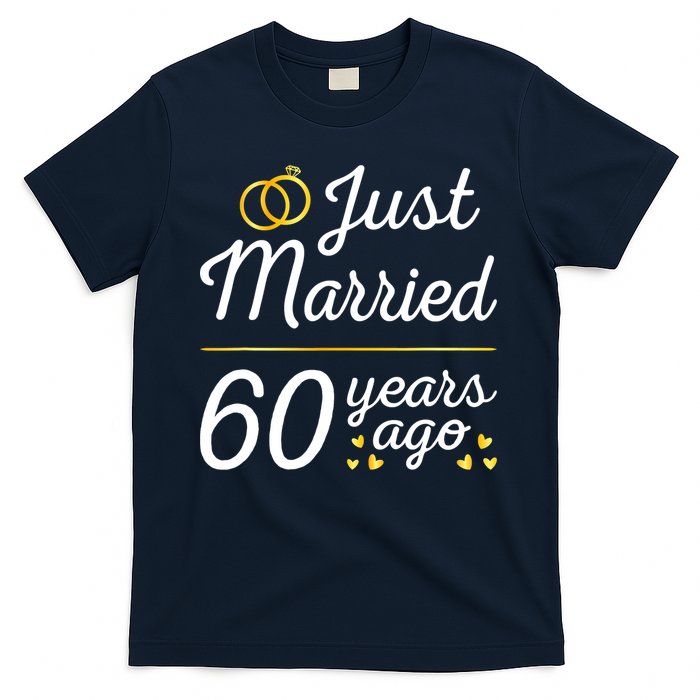 Just Married 60 Years Ago 60th Wedding Anniversary Matching T-Shirt