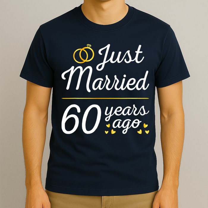 Just Married 60 Years Ago 60th Wedding Anniversary Matching T-Shirt