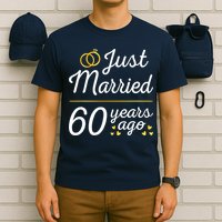 Just Married 60 Years Ago 60th Wedding Anniversary Matching T-Shirt