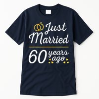 Just Married 60 Years Ago 60th Wedding Anniversary Matching Tall T-Shirt