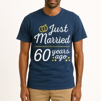 Just Married 60 Years Ago 60th Wedding Anniversary Matching Tall T-Shirt