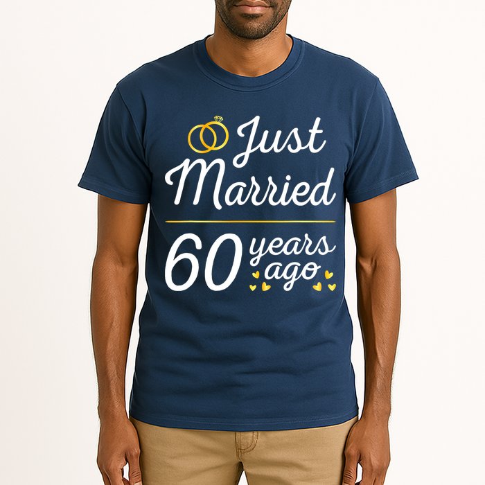Just Married 60 Years Ago 60th Wedding Anniversary Matching Tall T-Shirt