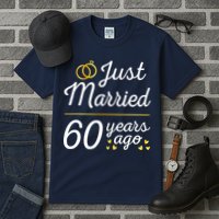 Just Married 60 Years Ago 60th Wedding Anniversary Matching Tall T-Shirt