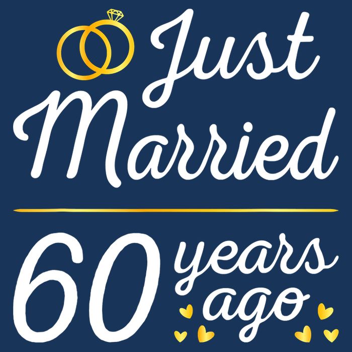 Just Married 60 Years Ago 60th Wedding Anniversary Matching Tall T-Shirt